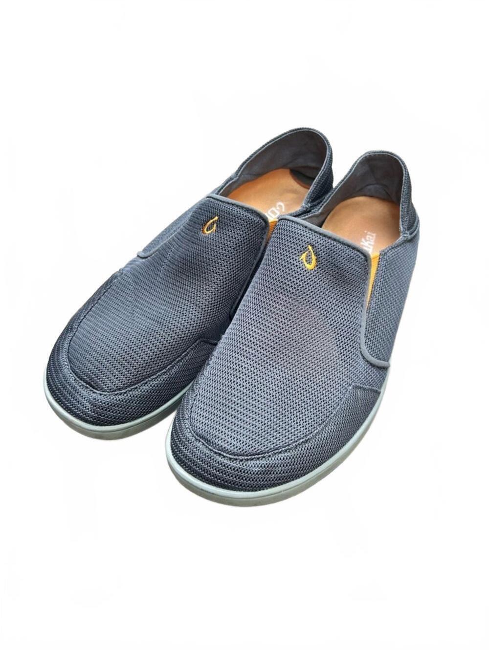 OluKai Nohea Mesh Charcoal Slip-On Loafers with Convertible Heel | Men’s US 10
